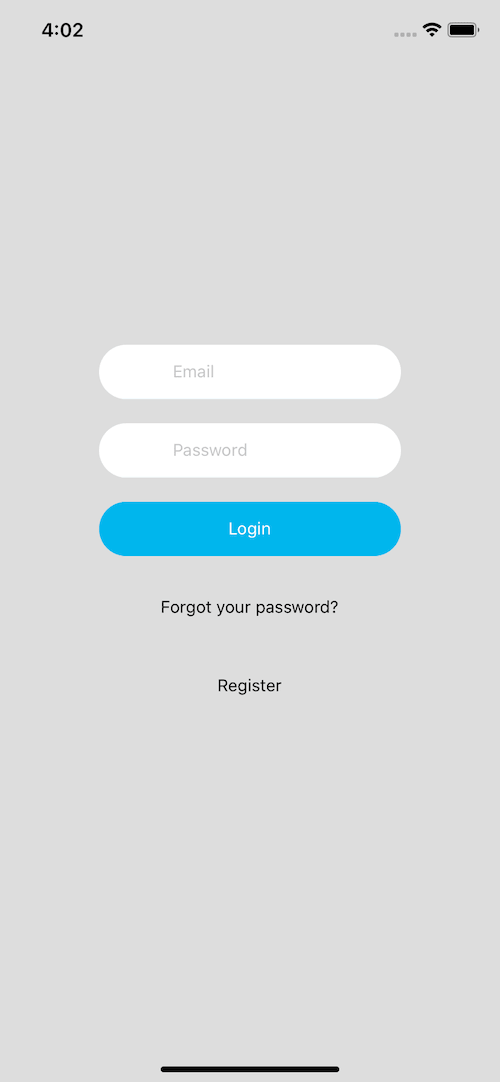 React native template. Login form ui example